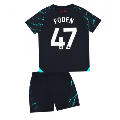 Dětský Fotbalový dres Manchester City Phil Foden #47 2023-24 Třetí Krátký Rukáv (+ trenýrky)